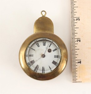 Antique 19thC Fusee Pocketwatch in Original Miniers Turnip Brass Protection Case
