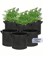5pc 10Gal Heavy Duty Fabric Grow Bags Thick Non-Woven w/Handle Planter