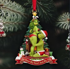 Personalized Christmas Naughty Couple 2D Flat Ornament, Acrylic Gifts For Couple