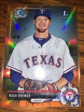 2017 Bowman Chrome 1st Orange Refractor Noah Bremer 5/25 Texas Rangers