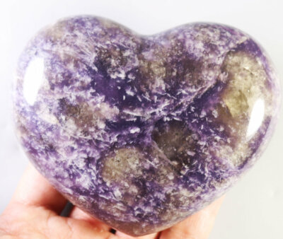 1.09lb Natural Marvelous Lepidolite Purple Mica Crystal Heart Stone Specimen