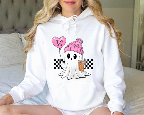 Be My Boo Balloon Ghost Sweatshirt | Cozy Valentine's Day Hoodie & Comfy Gift fo - Picture 35 of 36