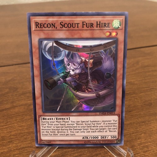 Yugioh DASA-EN015 Recon Scout Fur Hire Super Rare Holo Foil Card TCG Konami LP - Picture 2 of 12