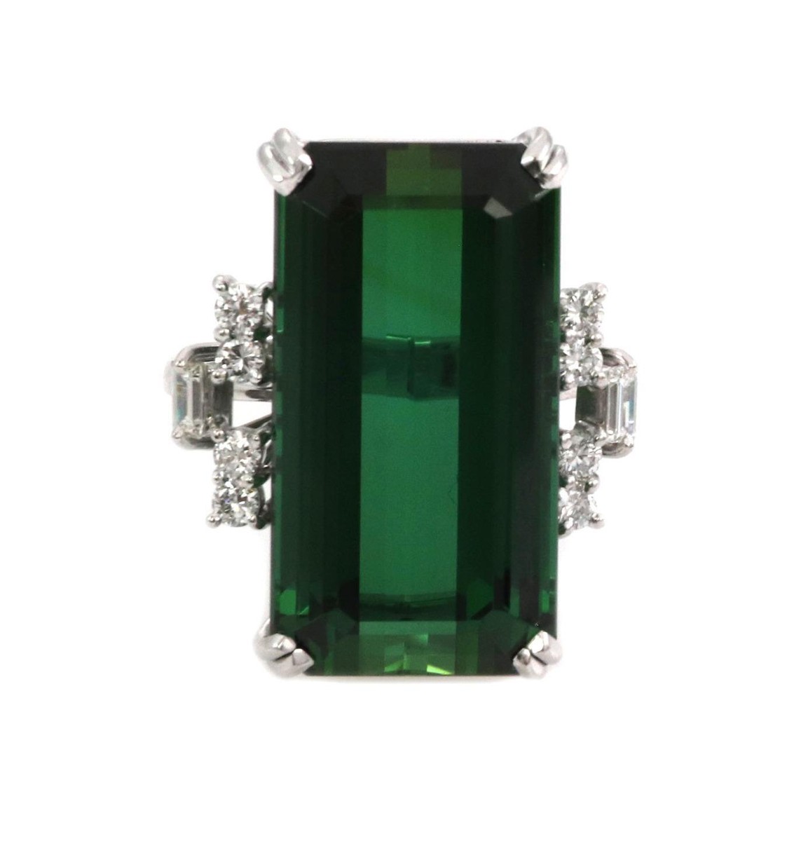 H.Stern エメラルドカット リング H.Stern Tourmaline Gold Diamond Ring 18k White Gold Rectangle Cut
