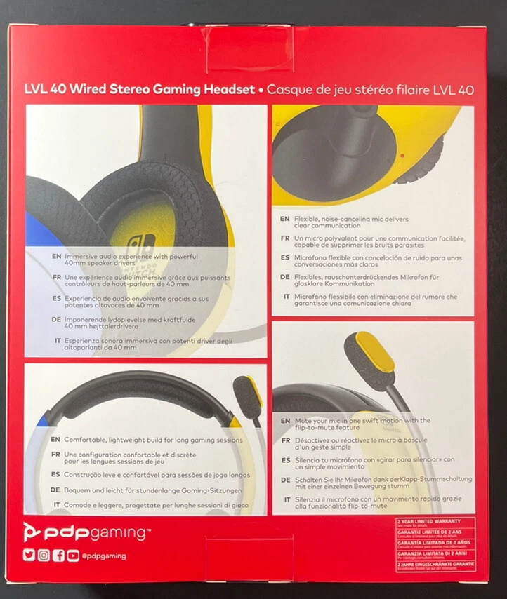 Nintendo Switch Wired Stereo Gaming Headset LVL 40 [ Blue + Yellow ] NEW - Image 2 of 4