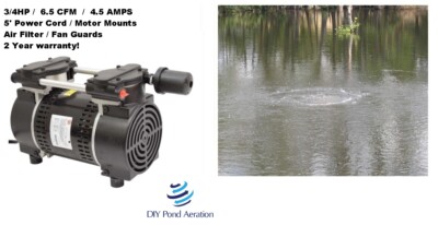 NEW 230V GAST VACUUM Compressor PUMP 27+''hg 3/4hp veneer/ aerate 6.5 CFM w/ CORD