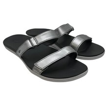 Olukai Kipuka Comfort Slide Sandal Women s Size 11 Adjustable Straps Silver