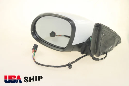 Driver Side Mirror Power Folding Heated Painted White Cap For TIGUAN 09-16 LH