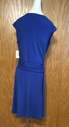 Coldwater Creek Sze 12P Stunning Royal Blue Wrap Dress Wedding Cocktail $99 NWT - Picture 12 of 19