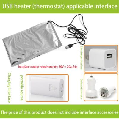 USB Thermostat Pad Portable Food Heating Plate Multifunction for Camping Hiking