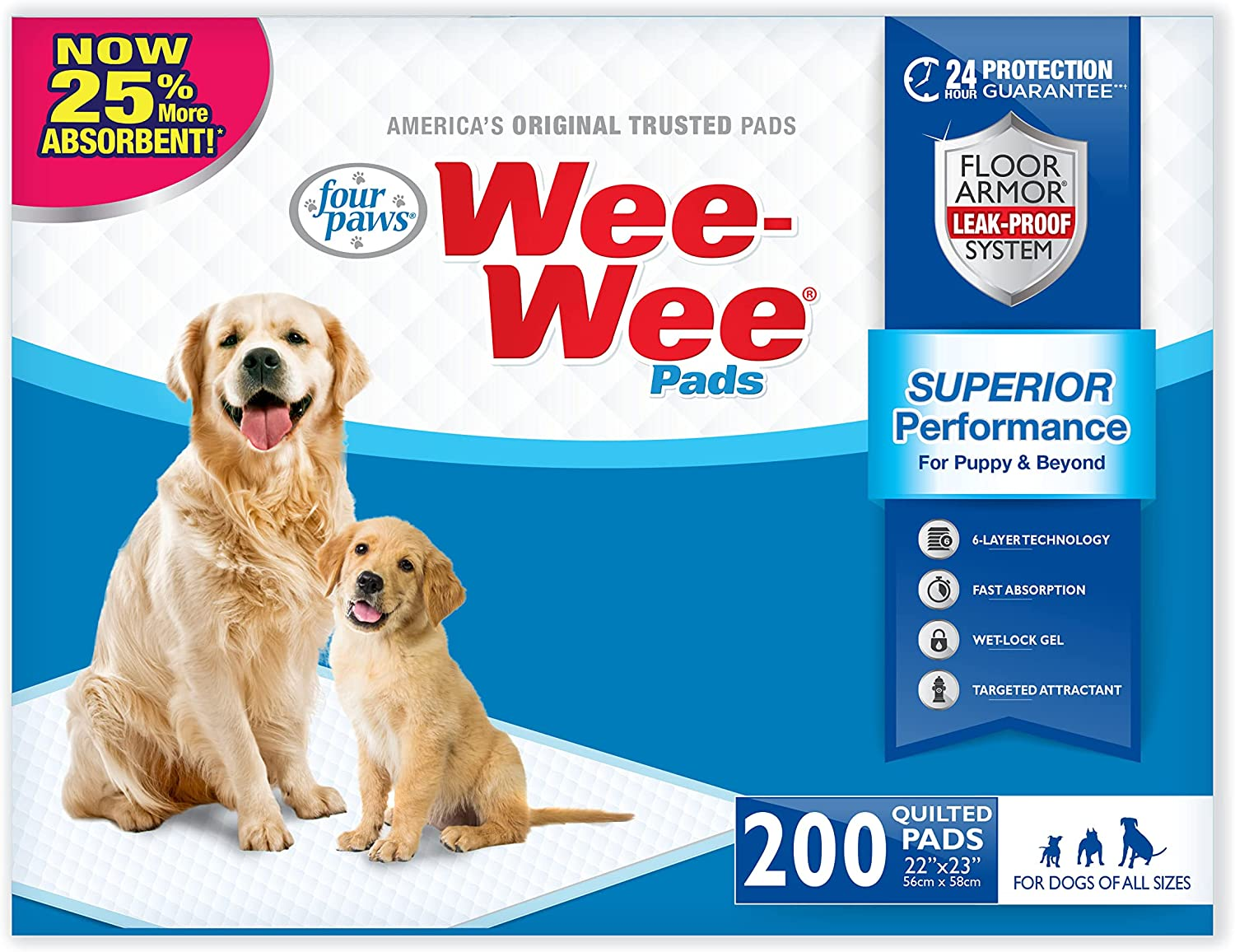 Superior Performance Pee Pads Leak Proof Floor Protection For Dogs All Sizes