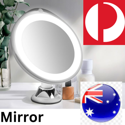 Magnifying Mirror x 10 Looking Glass ABS Bathroom Make-up Ladies LED ...