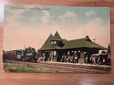 GRAND TRUNK RAILWAY G.T.R. STATION DEPOT CHESLEY ONTARIO CANADA POSTCARD