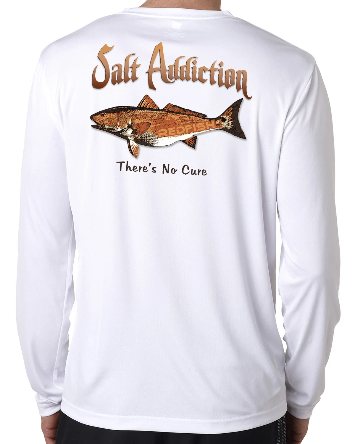 Salt Addiction microfiber Redfish flats fishing long sleeve life t shirt 50+ uv