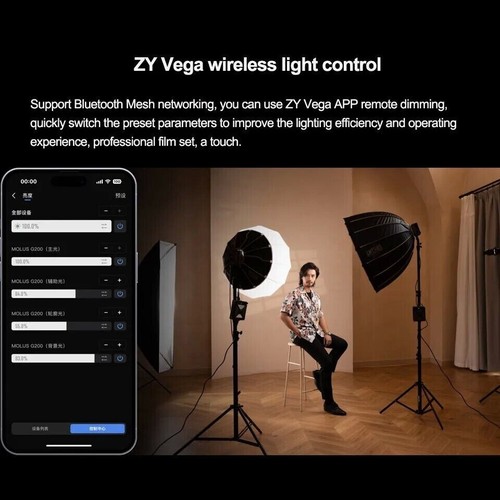 2PCS Zhiyun Molus G200 LED-Videoleuchte 2700–6500K APP-Steuerung Kamera Leuchte - Picture 9 of 12