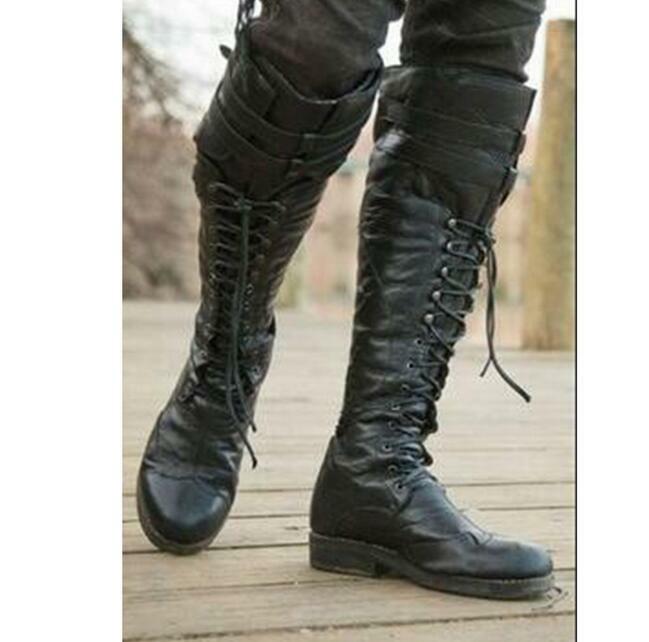 Women Casual Comfort Knee High Riding Boots Chunky Heel Shoes