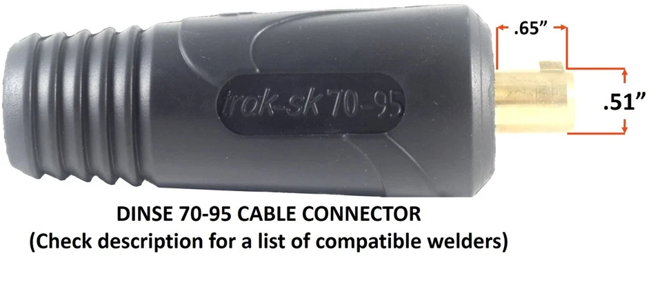 500 Amp Electrode Holder Welding Lead Dinse 70-95 Connector 2/0 cable 25 FEET - Image 2 of 4