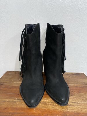 Dolce Vita Kendel Black Fringe Ankle Bootie Boots