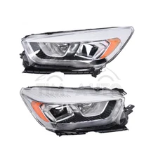 For 2017-2019 Ford Escape Chrome Halogen LED DRL Headlights Headlamps Pair