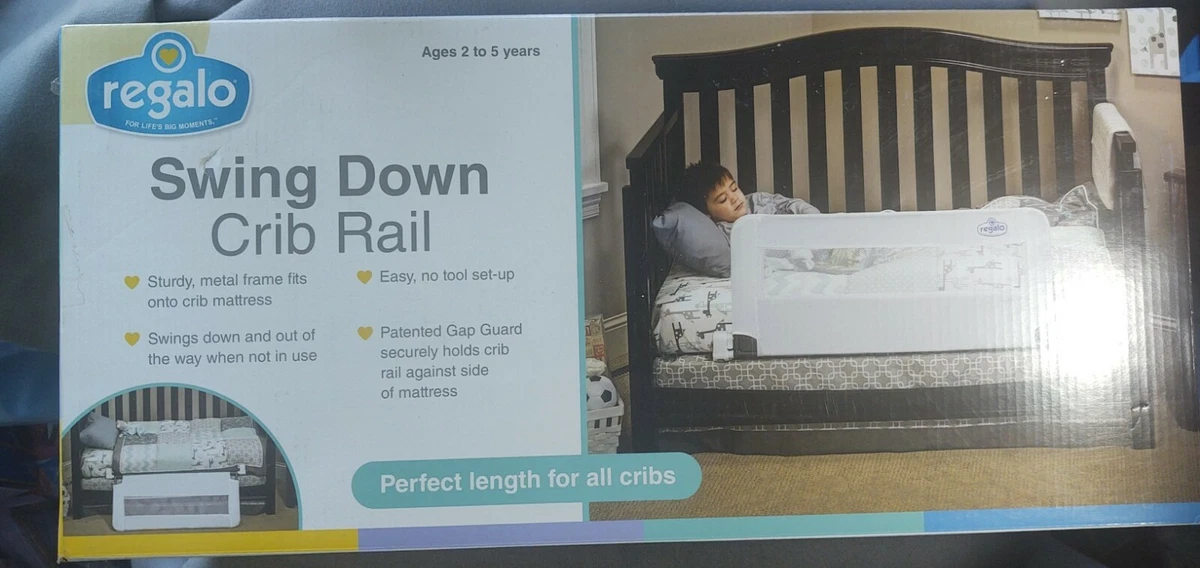 Regalo swing down sales crib rail