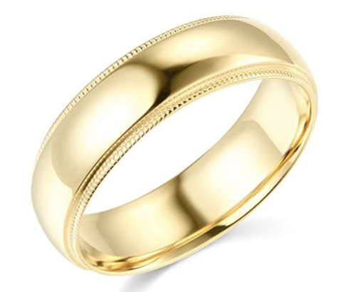 Solid 14K Yellow Gold Wedding Anniversary Band Ring Comfort Milgrain Mens Womens - Picture 7 of 19