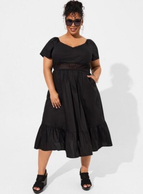 Robe Noire Bodycon Torrid - Encolour Cœur (sweetheart), Bretelles Spaghetti, Taille 16 (plus Size) - Neuve Avec étiquette (prix D'origine 68.50$)