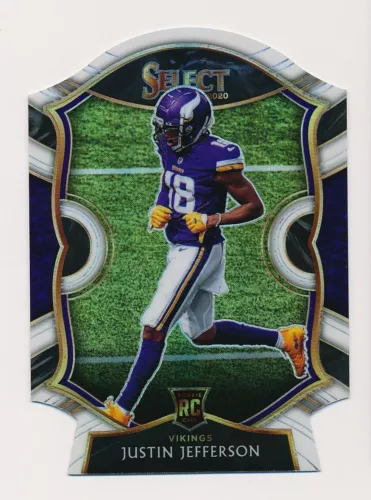 Justin Jefferson 2020 Panini Select #61 White Prizm Die-Cut RC Rookie RARE SP