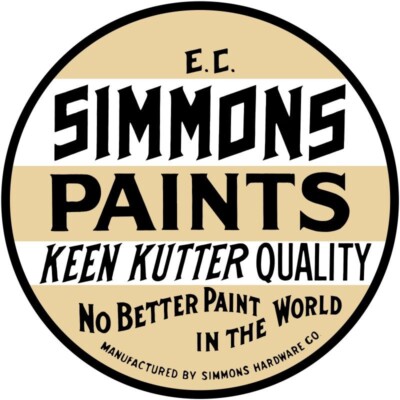 E.C. Simmons Keen Kutter Quality Paint NEW Sign: 28'' Dia Round USA STEEL XL Size