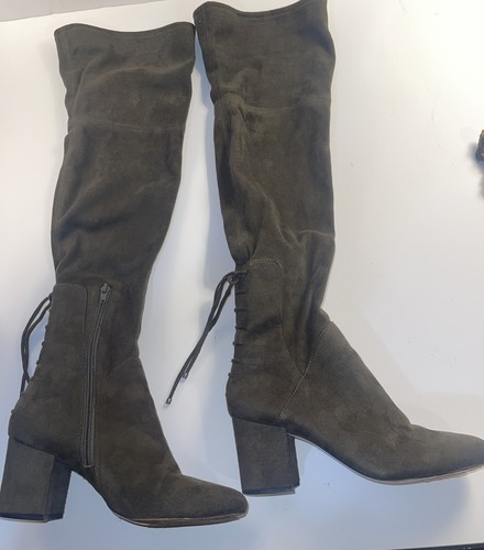 ALDO Womens Adessi Suede Over the Knee High Boots Block 3” Heel Brown Size 8.5