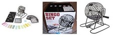 Tombola Bingo Set lotto 18 cartelle 150 gettoni ruota estrazioni in metallo