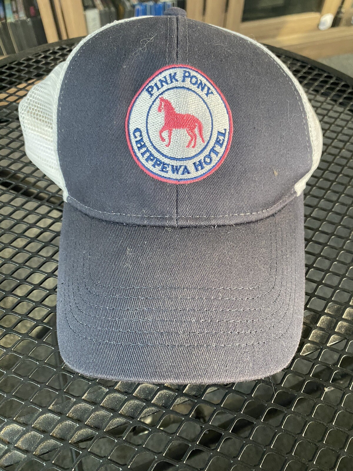 Cappello vintage rosa pony chippewa hotel ragazza camionista rete