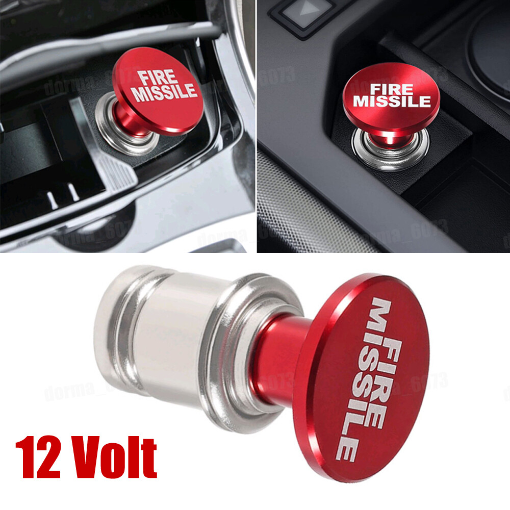 fire missiles car cigarette lighter MISSILE Button Anodized Aluminum 12V Lighter Replace Insert in vehicle 12V auxiliary power outlet Press button to charge lighter coil Button will pop out when coil is heated Repeat to heat coil more FIRE MISSILES Car Cigarette Lighter