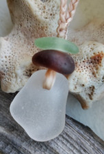 Sea Glass Necklace Gift Men Women Teen Braid Hawaii Multi-color Sinew Braid