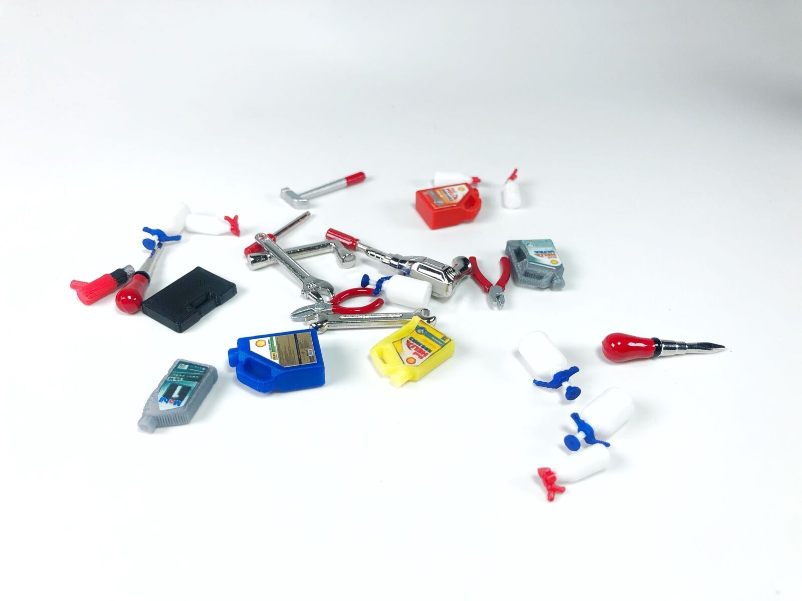 11PCS 1/18 Garage Repair Tool Model Set Workshop Scene Diorama Model Accessories