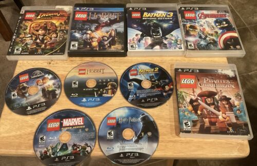 PS3 Game Lot Of 10 LEGO Titles: 5 W/Cases 5 Disc Only Good Titles