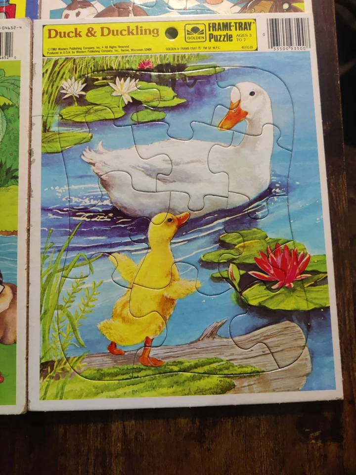 4X Little Golden Book Puzzle Land Vintage Cavetown Frame Tray Various EUC Thomas - Image 3 of 4