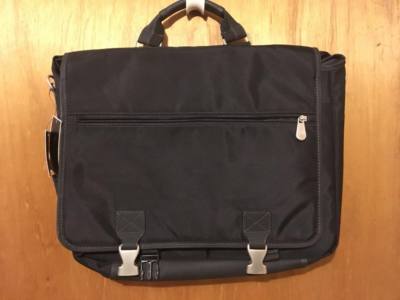 ALFANI Black Bag Messenger Laptop Briefcase NEW Top Handle $86