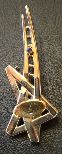 Mary Kay Consultant Lapel Pin # 7 Small Blue Crystal Silver/Gold Tone - Picture 14 of 14