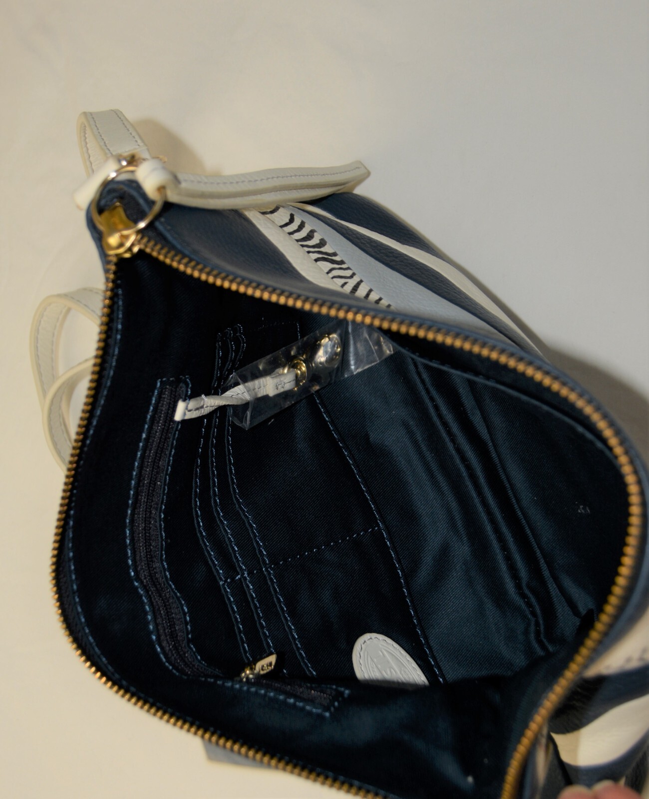 Fossil Leather Sydney Chain Top Zip Crossbody Bag Heritage Patchwork eBay