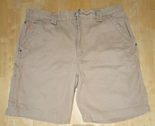Jesse James Workwear Shorts Washed Duck Midweight Canvas Loop Khaki Tan Men's 40