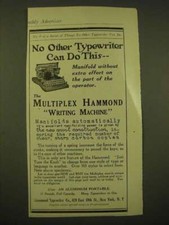 1918 Hammond Multiplex Typewiter Ad - No other typewriter can do this thumbnail