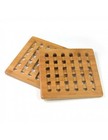Topfuntersetzer aus Bambus, eckig, 2er Set, Holzuntersetzer