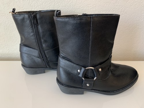 leather biker boots size 4
