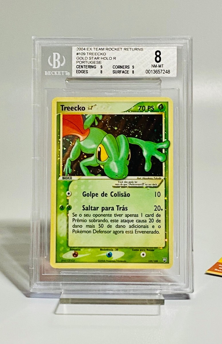 ポケモン - キモリ スター Treecko Gold Star Rocket Returns Pokemon (Portuguese) BGS 8 Treecko Gold Star Ex Team Rocket