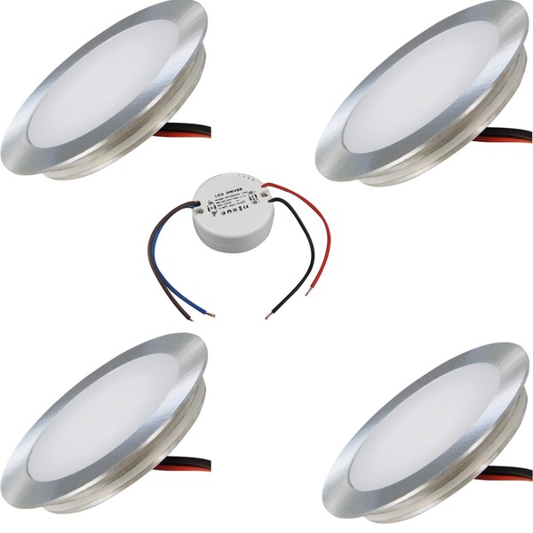 Led Bodeneinbauspot 12V IP67 Flach Ø46Mm Begehbar Warmweiß 0,5W AußEn Innen-image