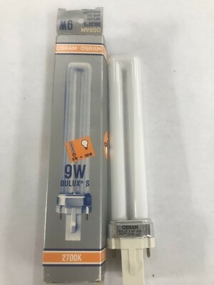 3 OSRAM  DULUX S 9W Compact Fluorescent Light Bulb Lamp F9TT/27K G23  New
