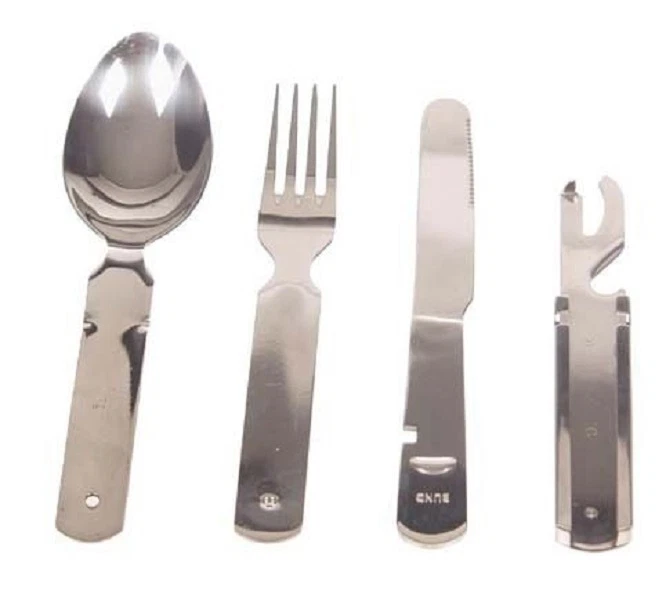Bundeswehr Bw Essbesteck Army Military Mess Kit Camping Edelstahl Besteck - Bild 1 von 1