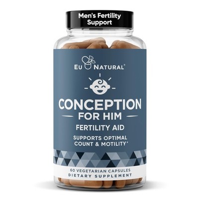 Eu Natural Conception for Him - Male Fertility 60 Count (Pack of 1), Clear