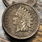 1864 Copper Nickel Indian Cent Nice Original VF CHRC