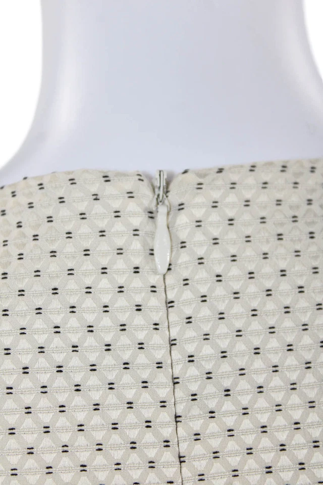 Piazza Sempione Womens Sheath Dress Beige Polka Dot V-Neck Midi Size 44 - Image 4 of 4